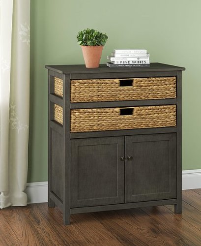 Click Decor - Nelson Storage and 2-Door Cabinet - Dark Gray