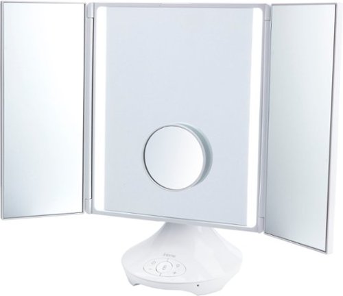 

iHome - REFLECT TRIFOLD Vanity Speaker with Bluetooth, Speakerphone, and USB Charging - White