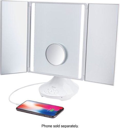 iHome REFLECT TRIFOLD Vanity Speaker with Bluetooth, Speakerphone, and USB Charging - White BUY IN MIDDLE EAST