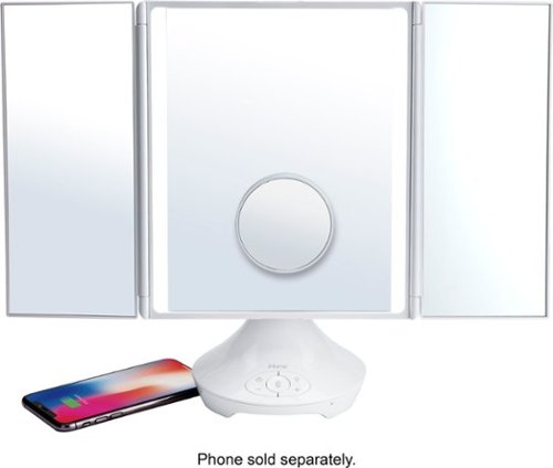 iHome REFLECT TRIFOLD Vanity Speaker with Bluetooth, Speakerphone, and USB Charging - White WORLDWIDE DELIVERY