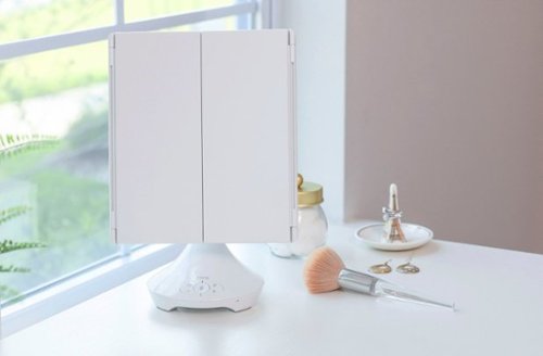 iHome REFLECT TRIFOLD Vanity Speaker with Bluetooth, Speakerphone, and USB Charging - White BUY IN SAUDI ARABIA