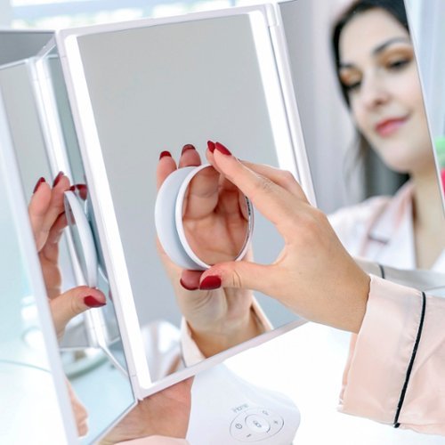 iHome REFLECT TRIFOLD Vanity Speaker with Bluetooth, Speakerphone, and USB Charging - White BUY IN QATAR