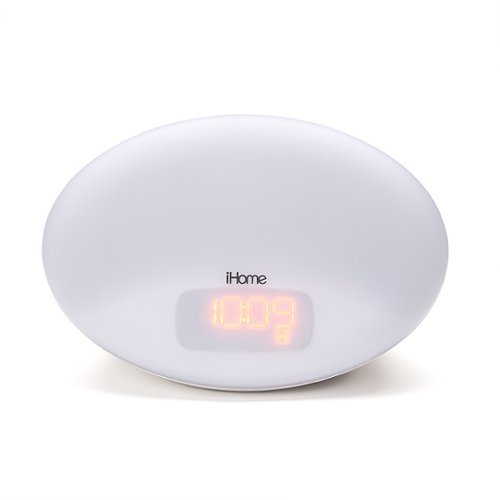 iHome - SUNRISE - Bedside Sleep Therapy Machine with Bluetooth Speaker, Sunrise Wakeup and USB Charging - White