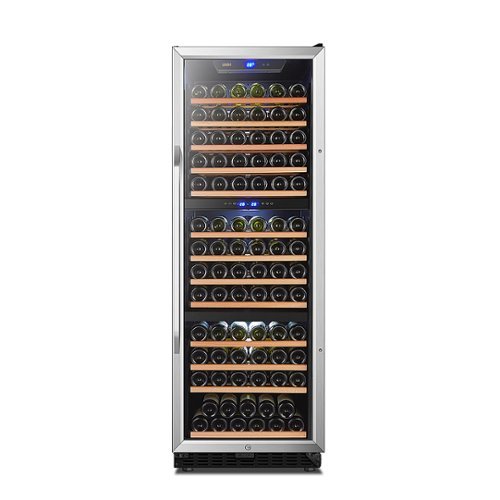 LANBO 23 in. 149-Bottle Stainless Steel Triple Zone Wine Refrigerator