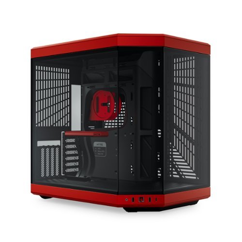 HYTE - Y70 Mid-Tower ATX Gaming PC Desktop Case with Riser Cable - Black/Red-Front_Standard 