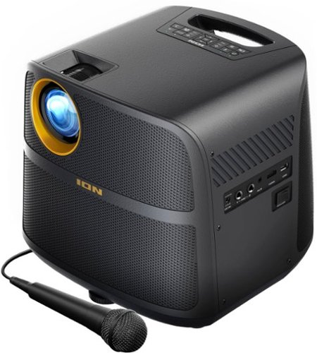 ION Audio - Projector Max HD BATTERY/AC POWERED 1080P HD BLUETOOTH-ENABLED PROJECTOR WITH POWERFUL SPEAKER - Black