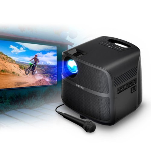 ION Audio Projector Max HD BATTERY/AC POWERED 1080P HD BLUETOOTH-ENABLED PROJECTOR WITH POWERFUL SPEAKER - Black WORLDWIDE DELIVERY