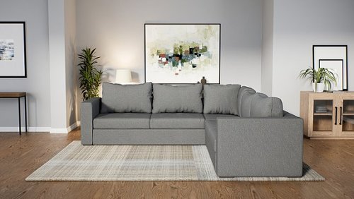 Elephant in a Box - Modular L Shape, Fabric 7-Seat Large Sectional Sofa - Gray