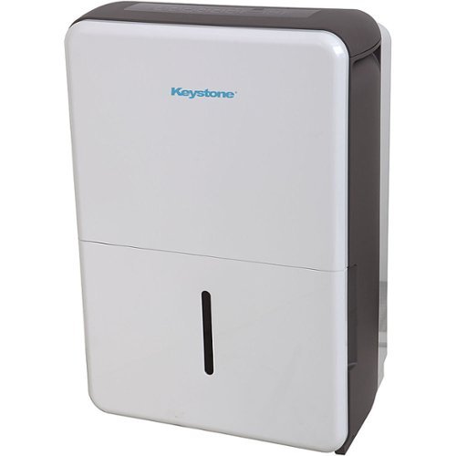 Keystone - 50 Pint Dehumidifier | LED Display | 24H Timer | Auto Shut-Off | Auto-Restart | For Rooms up to 4,500 Sq. Ft - White