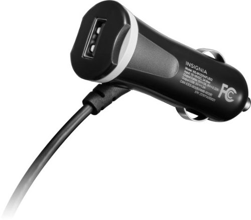 Insignia™ 25W Lightning Vehicle Charger with 9ft coiled cable and additional USB Port for iPhone, iPad and More - Black GLOBAL SHIPPING