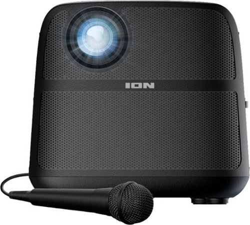 ION Audio - Projector Deluxe HD Battery/AC Powered 720P HD LED Bluetooth-Enabled Projector with Powerful Speaker - Black