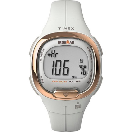 TIMEX IRONMAN Transit+ Watch with Activity Tracking & Heart Rate 33mm - White/Rose Gold-Tone