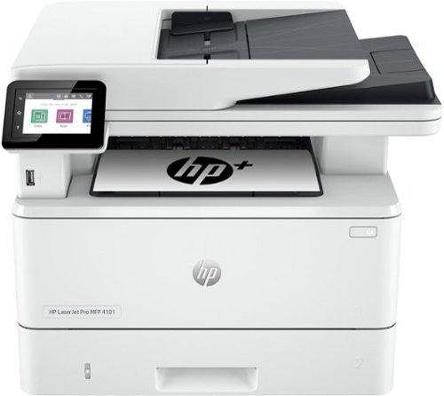 HP - LaserJet Pro MFP 4101fdwe Wireless All-In-One Black-and-White Laser Printer with 3 mo. of Instant Ink included with HP+ - White