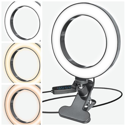 Bower Studio Ring Light with Desk Clamp - Black GLOBAL SHIPPING