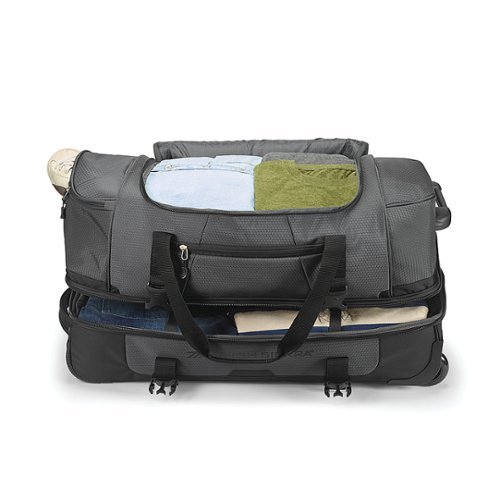 High Sierra Fairlead 22 Drop Bottom Wheeled Duffel - Mercury/Black HOW TO BUY