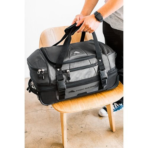 High Sierra Fairlead 22 Drop Bottom Wheeled Duffel - Mercury/Black BUY IN AUSTRALIA