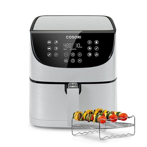 Cosori - Premium 5.8-Qt Air Fryer with Skewer Rack Set - Grey
