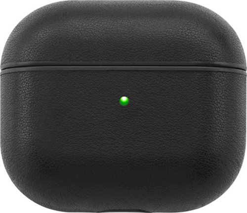 Insignia™ - Magnetic Leather Case for Apple AirPods (3rd Generation) - Black