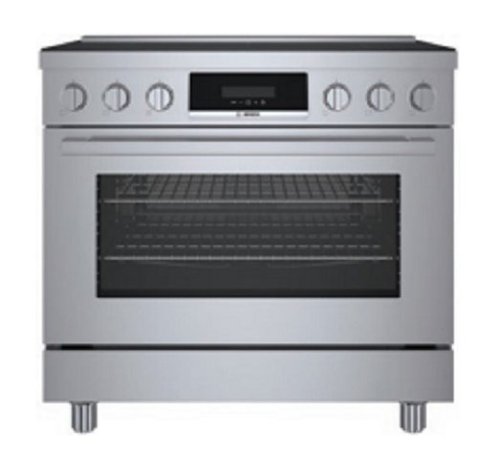 Bosch - 800 Series 3.7 Cu. Ft. Freestanding Electric Induction Industrial Style Range - Stainless Steel