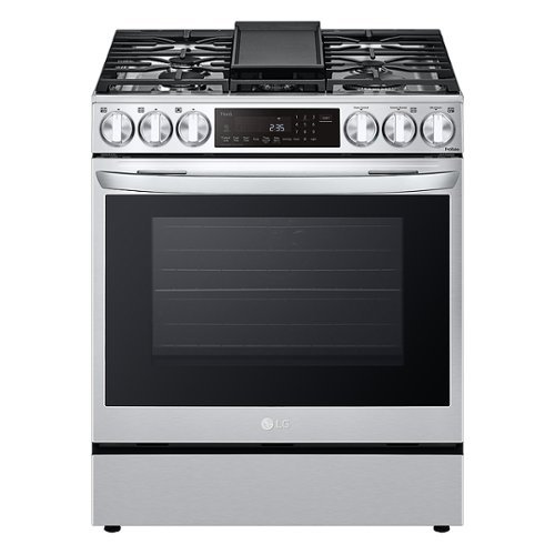 LG - 6.3 Cu. Ft. Slide-in Smart Dual Fuel True Convection Range with Self-Cleaning, Air Fry and Air Sous Vide - Stainless steel