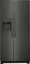 Front. Frigidaire - 22.3 Cu. Ft. Side-by-Side Refrigerator - Black Stainless Steel.