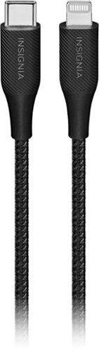 Insignia™ - 6' Lightning to USB-C Charge-and-Sync Cable - Black