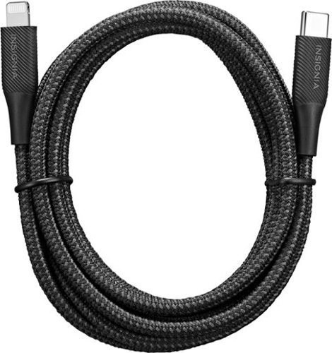 Insignia™ 6' Lightning to USB-C Charge-and-Sync Cable - Black WORLDWIDE DELIVERY