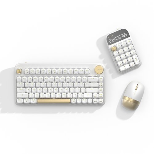 AZIO IZO Wireless Blue Clicky Switch Number Pad Keyboard - White Blossom WORLDWIDE DELIVERY
