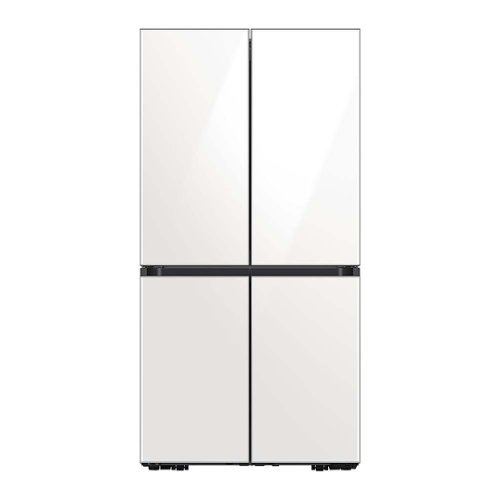 Samsung - BESPOKE 29 cu. ft. 4-Door Flex Smart Refrigerator with Customizable Panel - White Glass