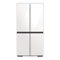 Samsung - BESPOKE 29 cu. ft. 4-Door Flex Smart Refrigerator with Customizable Panel - White Glass-Front_Standard