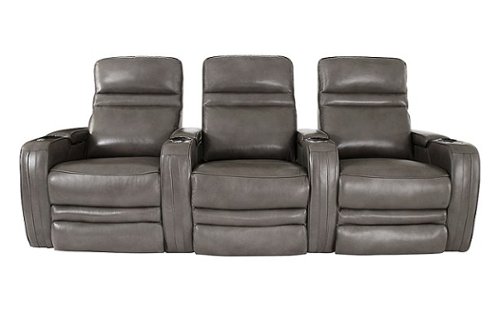 RowOne - Cortes Straight Row Leather Power Recline Home Theater Seating 3-Chair