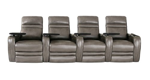 RowOne - Cortes Straight Row Leather Power Recline Home Theater Seating 4-Chair