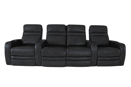 RowOne - Cortes Straight Leather Power Recline Home Theater Seating 4-Chair with Loveseat
