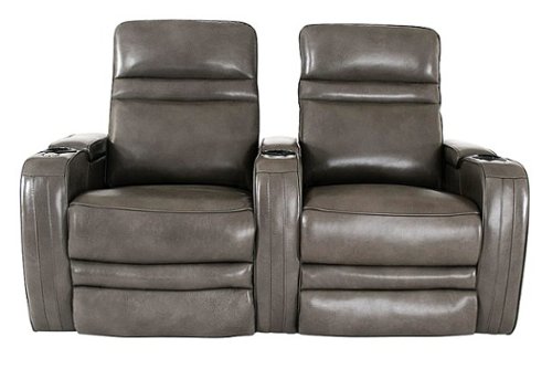 RowOne - Cortes Straight Row Leather Power Recline Home Theater Seating 2-Chair