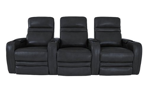 RowOne - Cortes Straight Row Leather Power Recline Home Theater Seating 3-Chair