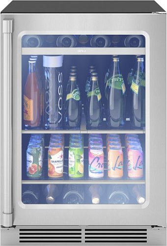 Zephyr - Presrv 24 in. 7-Bottle and 112 Can 5.6 cu/ft Mini Fridge Single Zone Beverage Cooler - Stainless steel and glass