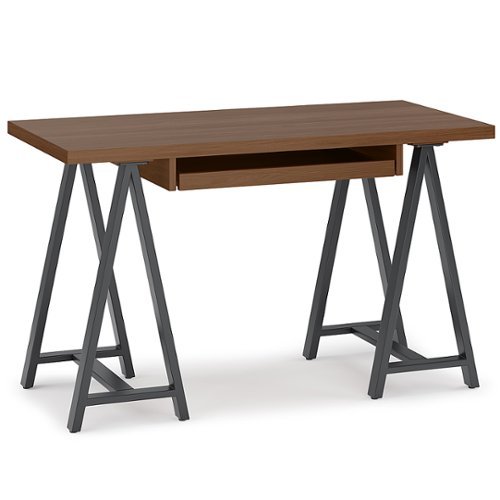 

Simpli Home - Sawhorse Solid Veneer and Metal Desk - Walnut