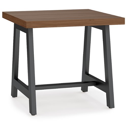 Simpli Home - Sawhorse Solid Veneer and Metal End Table - Walnut