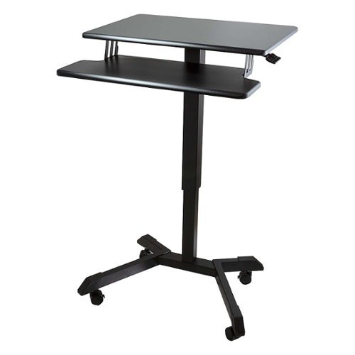 Victor - Mobile Adjustable Standing Desk with Keyboard Tray 25.6" Wide - Black