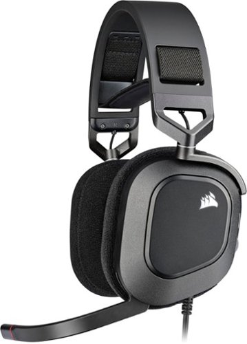 CORSAIR - HS80 RGB WIRED Dolby Atmos Gaming Headset for PC with Broadcast-Grade Omni-Directional Microphone - Carbon