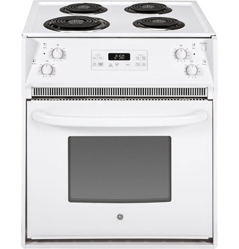 GE - 3.0 Cu. Ft. Self-Cleaning Drop-In Electric Range - White on white