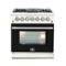 Forno Appliances - Capriasca 4.32 Cu. Ft. Freestanding Dual Fuel Electric Range with Convection Oven - Black Door-Front_Standard