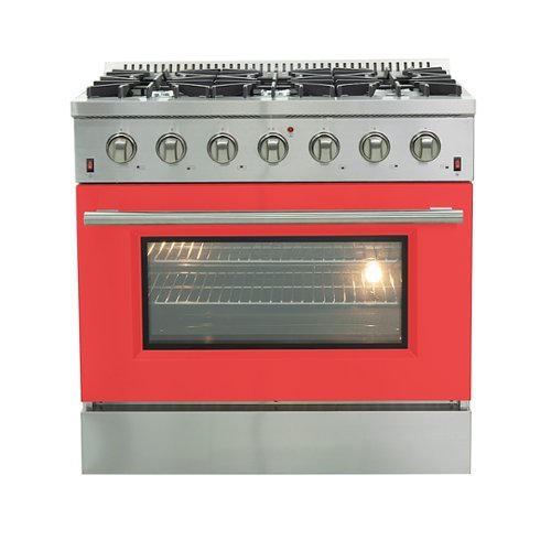 Forno Appliances - Galiano - 5.36 Cu. Ft. Freestanding Gas Range with Convection Oven - Red Door