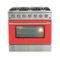 Forno Appliances - 36 in. Wide 6 Burner Galiano 5.36 Cu. Ft. Freestanding Gas Range with Convection Oven - Red-Front_Standard