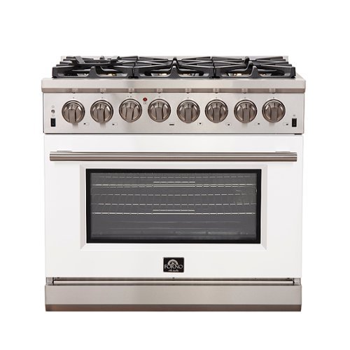 Forno Appliances - Capriasca 5.36 Cu. Ft. Freestanding Dual Fuel Electric Range with Convection Oven - White Door