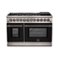 Forno Appliances - Capriasca 6.58 Cu. Ft. Freestanding Dual Fuel Electric Range with Convection Ovens - Black Door-Front_Standard
