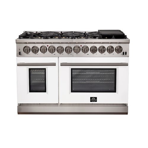 Forno Appliances - Capriasca 6.58 Cu. Ft. Freestanding Dual Fuel Electric Range with Convection Ovens - White Door