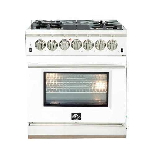 Forno Appliances - Capriasca 4.32 Cu. Ft. Freestanding Dual Fuel Electric Range with Convection Oven - White Door