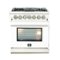 Forno Appliances - Capriasca 4.32 Cu. Ft. Freestanding Dual Fuel Electric Range with Convection Oven - White Door-Front_Standard