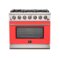 Forno Appliances - Capriasca 5.36 Cu. Ft. Freestanding Gas Range with Convection Oven - Red-Front_Standard